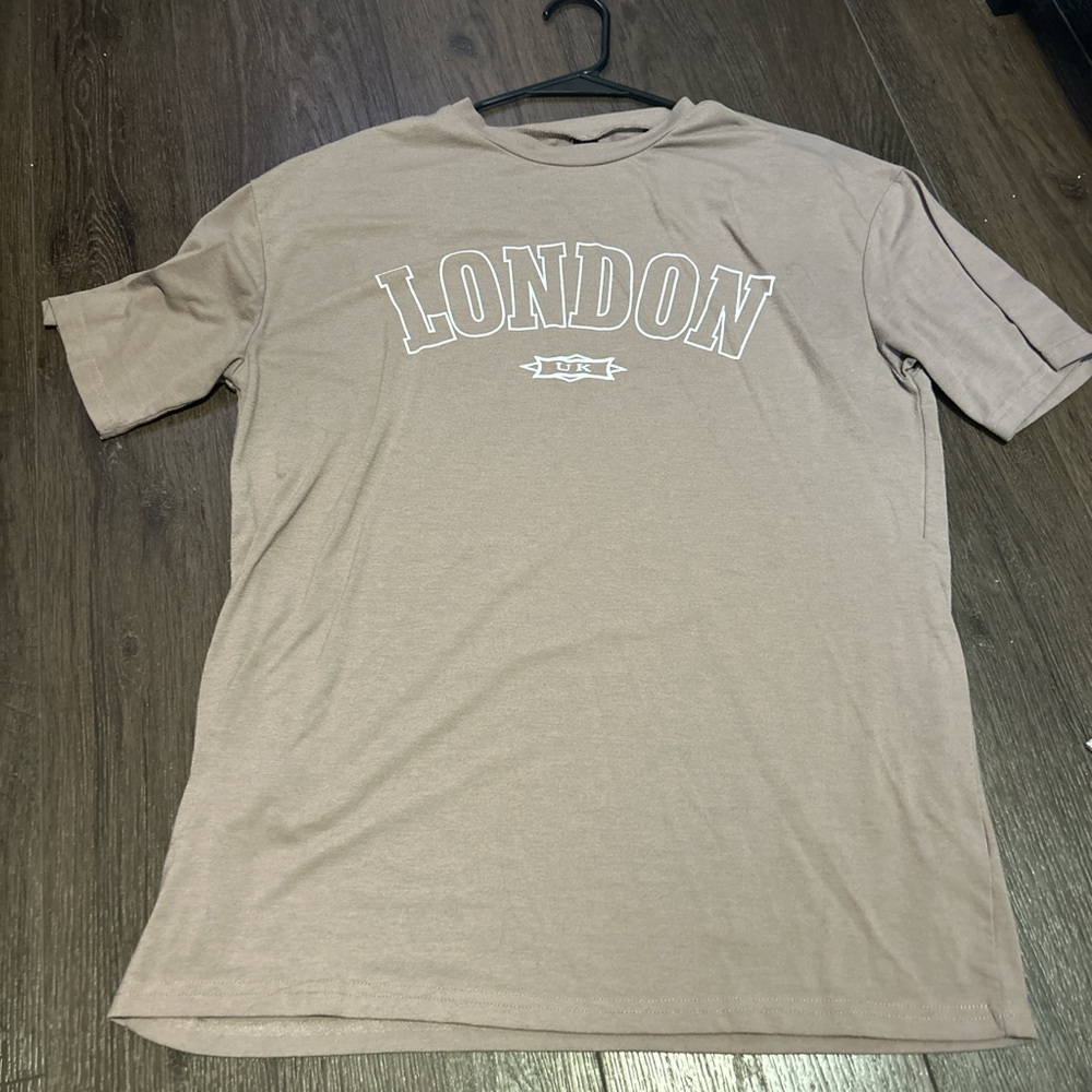 SHEIN Brown Short Sleeve Tee Casual Cotton